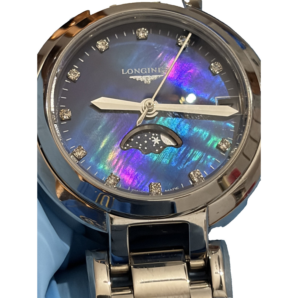LONGINES PrimaLuna Moonphase L8.115.4.98.6 Blue Dial Diamond Accent 26mm